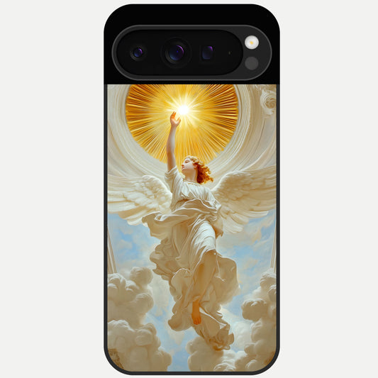 Divine Light Angel Glass Case For Google Pixel 9 Pro back cover – full design glossy printed glass finish