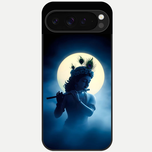  Divine Moon Flute Glass Case For Google Pixel 9 Pro back cover – full design glossy printed glass finish