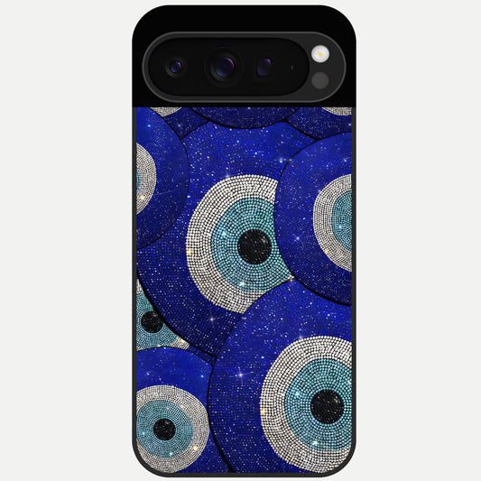  Galaxy Eye Flow Glass Case For Google Pixel 9 Pro back cover – full design glossy printed glass finish