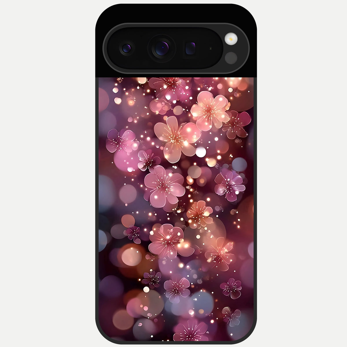  Glowing Petal Bliss Glass Case For Google Pixel 9 Pro back cover – full design glossy printed glass finish