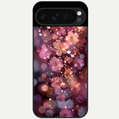  Glowing Petal Bliss Glass Case For Google Pixel 9 Pro back cover – full design glossy printed glass finish