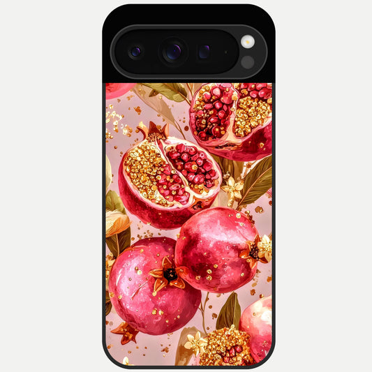  Golden Bloom Glow Glass Case For Google Pixel 9 Pro back cover – full design glossy printed glass finish
