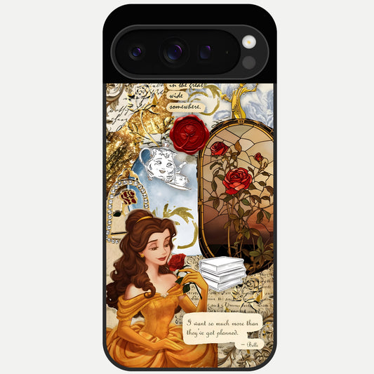 Golden Dream Belle Glass Case For Google Pixel 9 Pro back cover – full design glossy printed glass finish