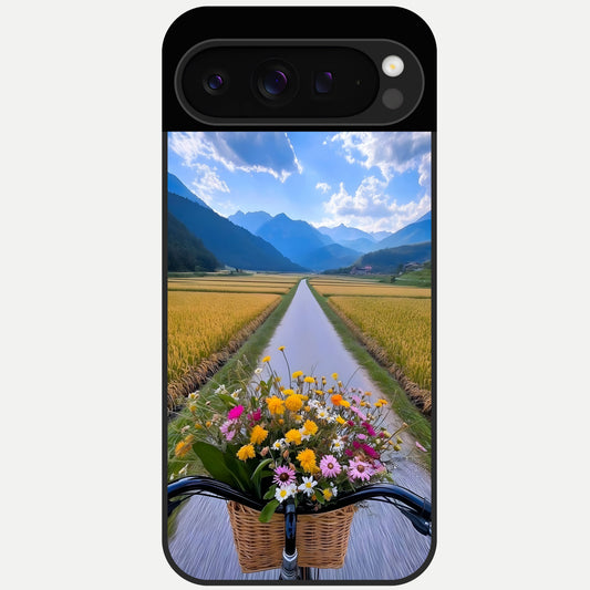  Golden Field Journey Glass Case For Google Pixel 9 Pro back cover – full design glossy printed glass finish