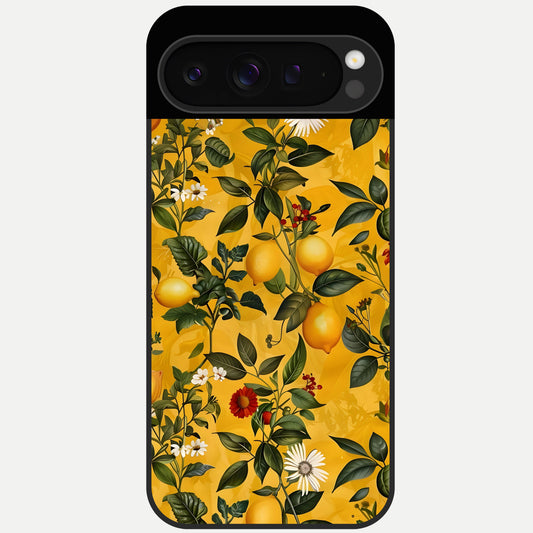 Golden Lemon Field Glass Case For Google Pixel 9 Pro back cover – full design glossy printed glass finish
