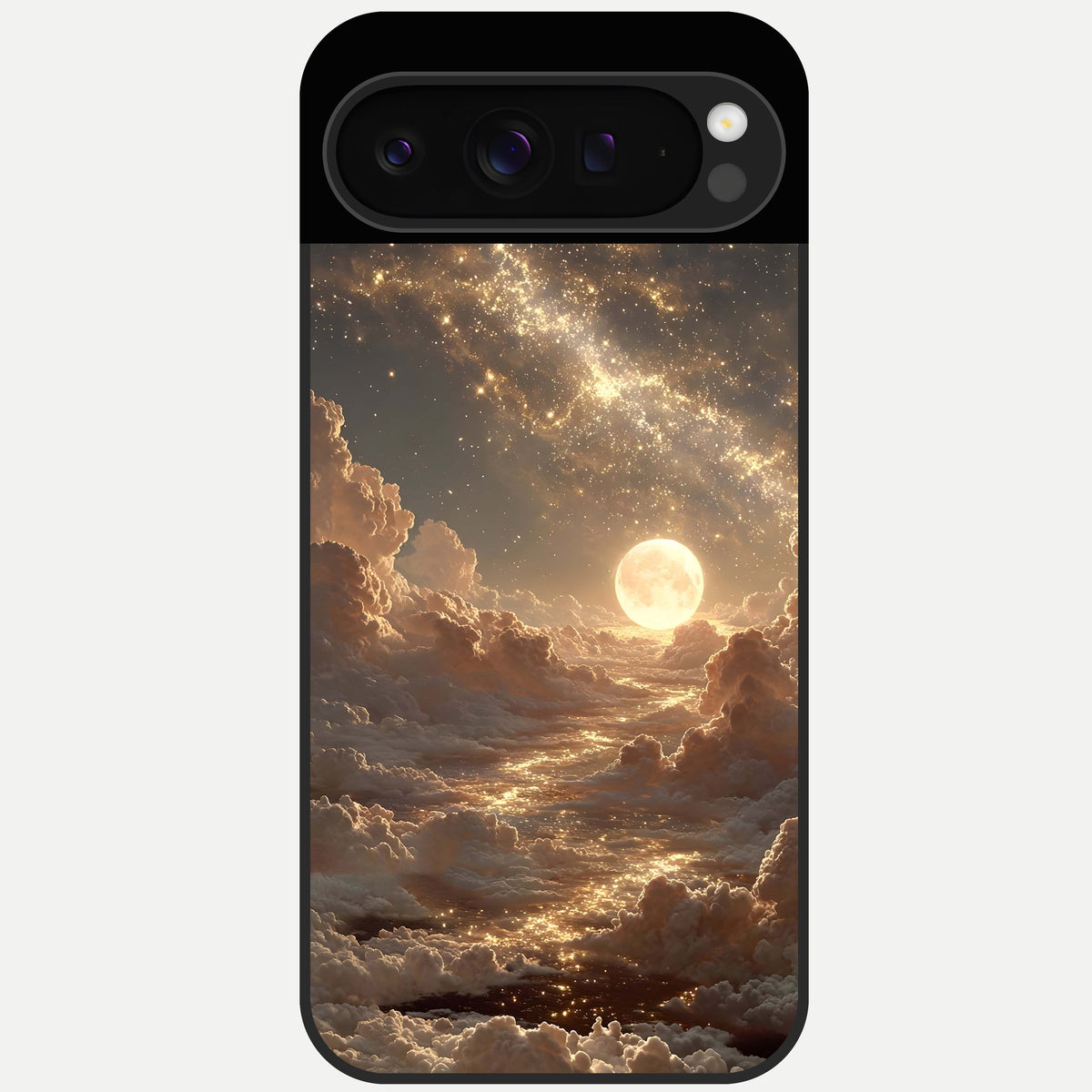  Golden Sky Dream Glass Case For Google Pixel 9 Pro back cover – full design glossy printed glass finish