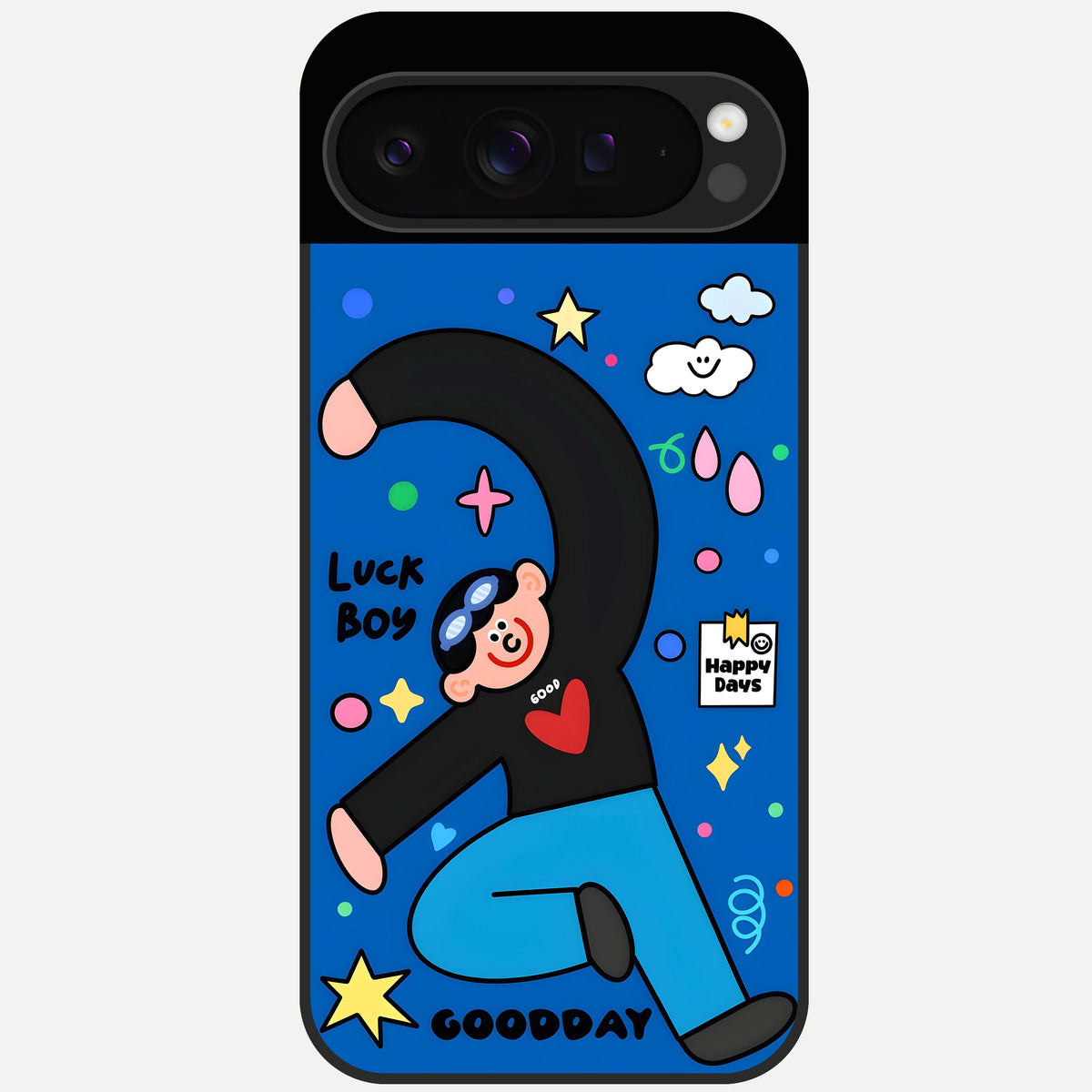  Happy Luck Vibe Glass Case For Google Pixel 9 Pro back cover – full design glossy printed glass finish