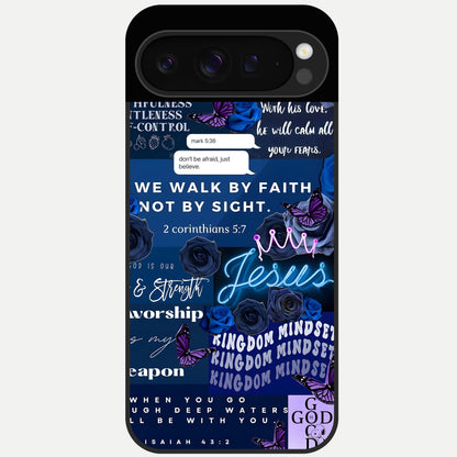  Kingdom Faith Glow Glass Case For Google Pixel 9 Pro back cover – full design glossy printed glass finish