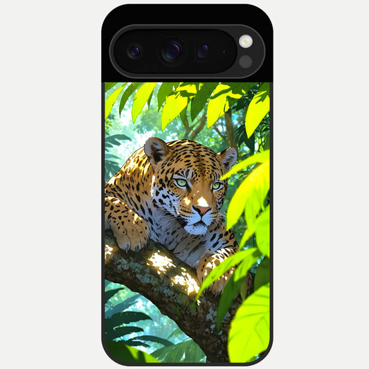  Leopard in Jungle Glass Case For Google Pixel 9 Pro back cover – full design glossy printed glass finish