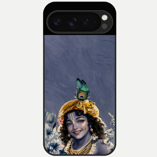  Lord Krishna Glass Case For Google Pixel 9 Pro back cover – full design glossy printed glass finish