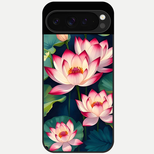  Lotus Dream Serenity Glass Case For Google Pixel 9 Pro back cover – full design glossy printed glass finish