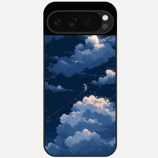  Moon Dream Haze Glass Case For Google Pixel 9 Pro back cover – full design glossy printed glass finish