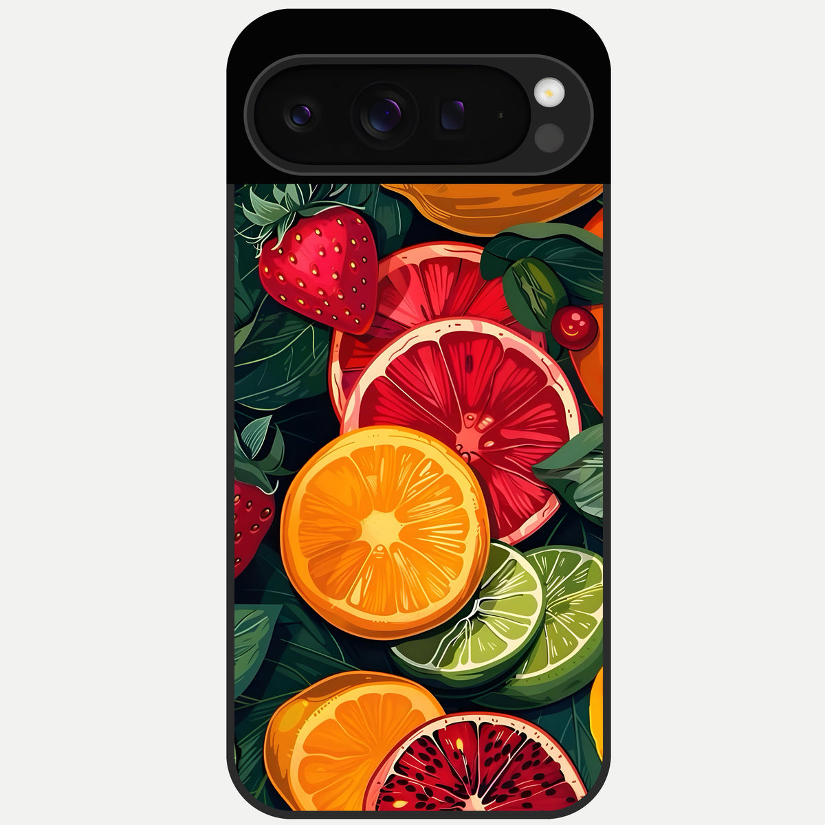  Multiple Fruits Glass Case For Google Pixel 9 Pro back cover – full design glossy printed glass finish