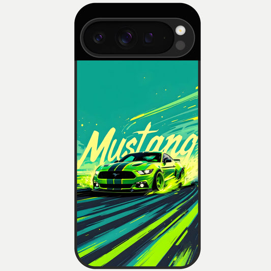  Mustang Bang Glass Case For Google Pixel 9 Pro back cover – full design glossy printed glass finish