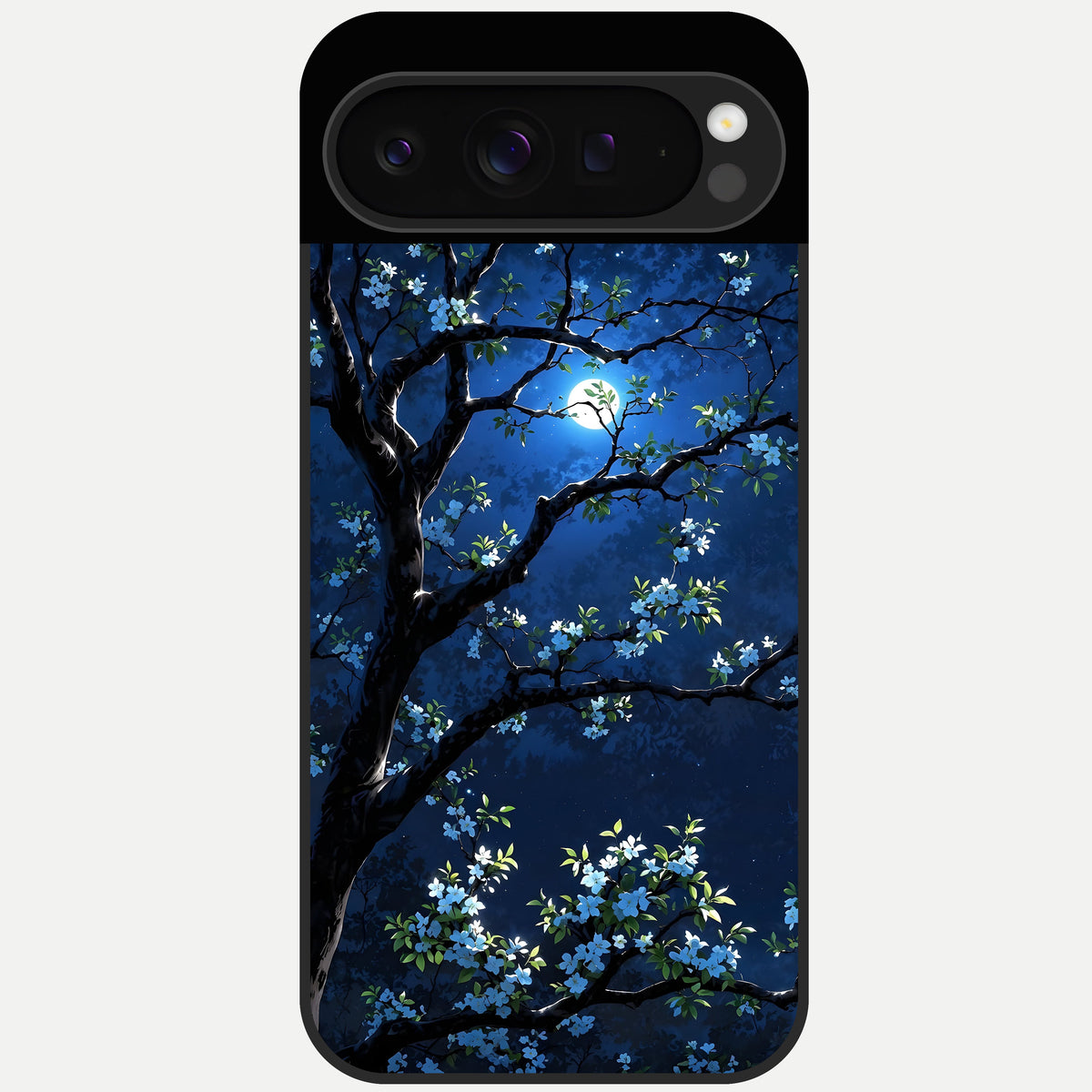  Mystic Floral Night Glass Case For Google Pixel 9 Pro back cover – full design glossy printed glass finish