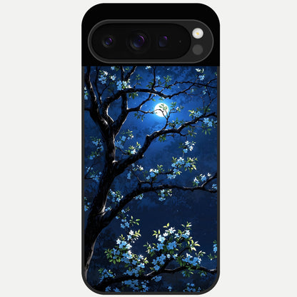  Mystic Floral Night Glass Case For Google Pixel 9 Pro back cover – full design glossy printed glass finish