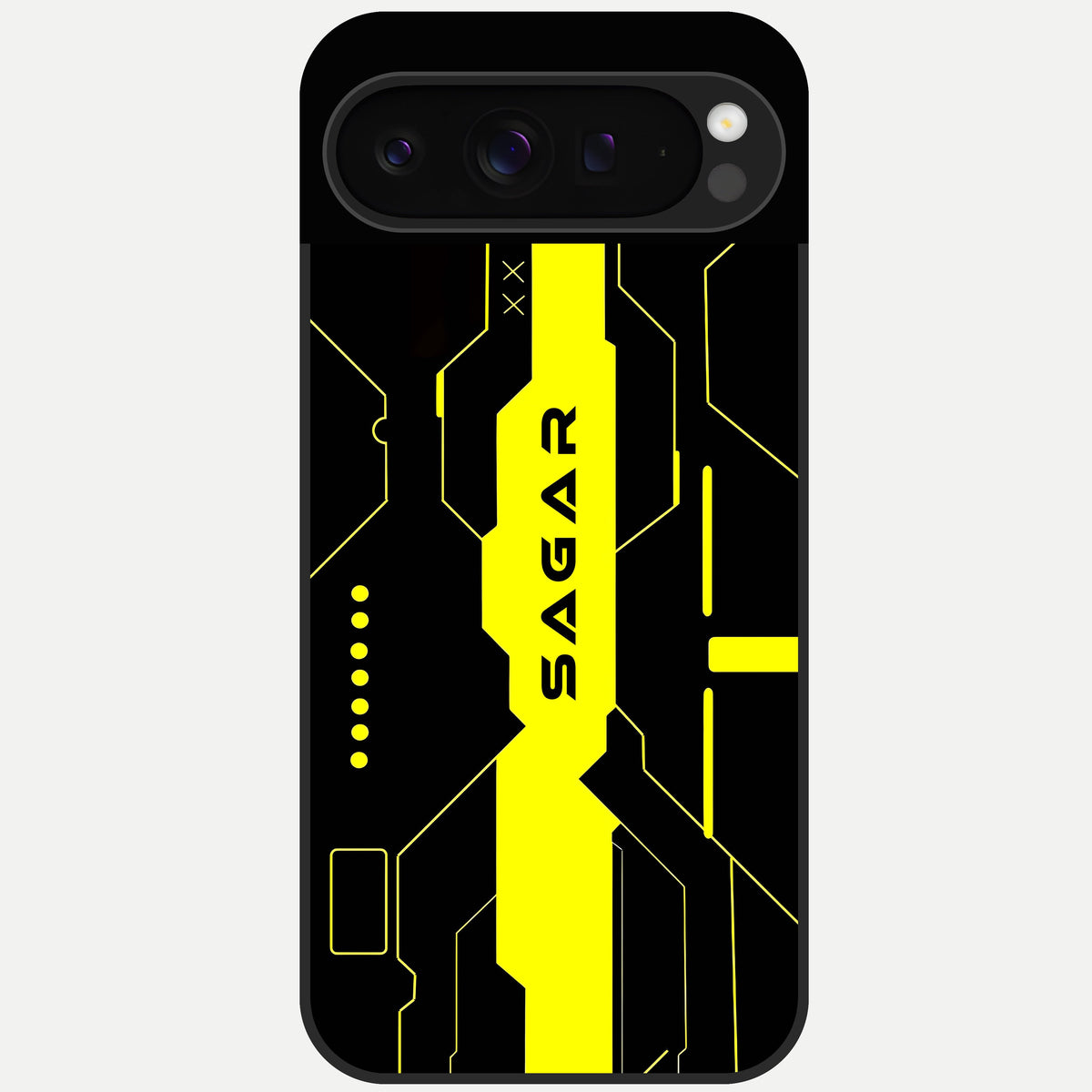  Neon CYBERPUNK Custom Name Glass Case For Google Pixel 9 Pro back cover – full design glossy printed glass finish