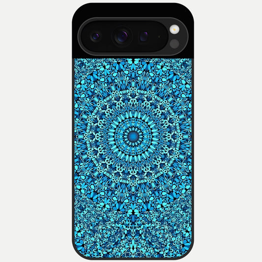  Ocean Bloom Mandala Glass Case For Google Pixel 9 Pro back cover – full design glossy printed glass finish