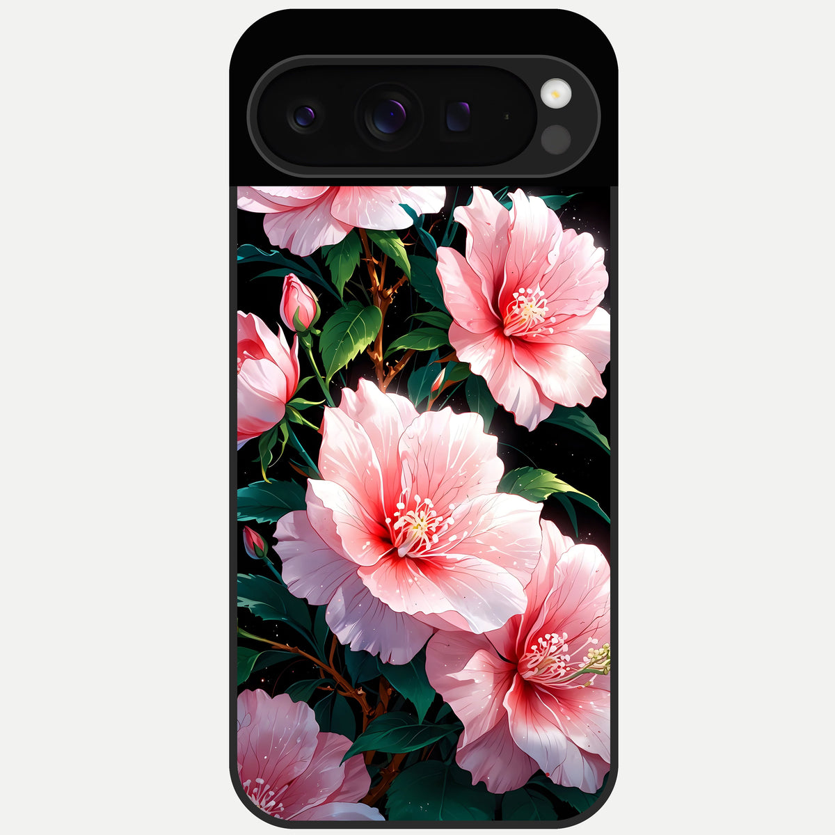  Peach Flower Glass Case For Google Pixel 9 Pro back cover – full design glossy printed glass finish