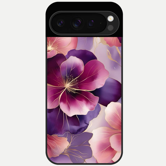  Pink Bouquet Florals Glass Case For Google Pixel 9 Pro back cover – full design glossy printed glass finish