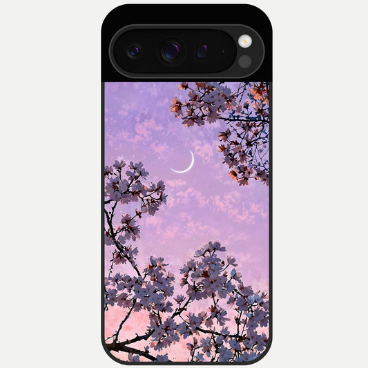  Purple Serenity Moon Glass Case For Google Pixel 9 Pro back cover – full design glossy printed glass finish