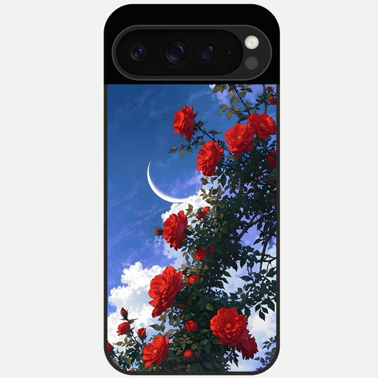  Rose Drift Flowers Glass Case For Google Pixel 9 Pro back cover – full design glossy printed glass finish