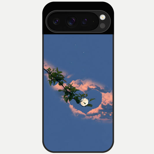  Sky Under Tree Glass Case For Google Pixel 9 Pro back cover – full design glossy printed glass finish