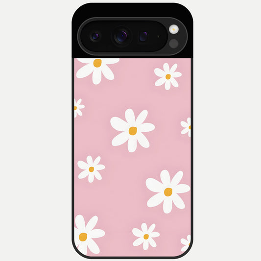  Soft Daisy Bliss Glass Case For Google Pixel 9 Pro back cover – full design glossy printed glass finish