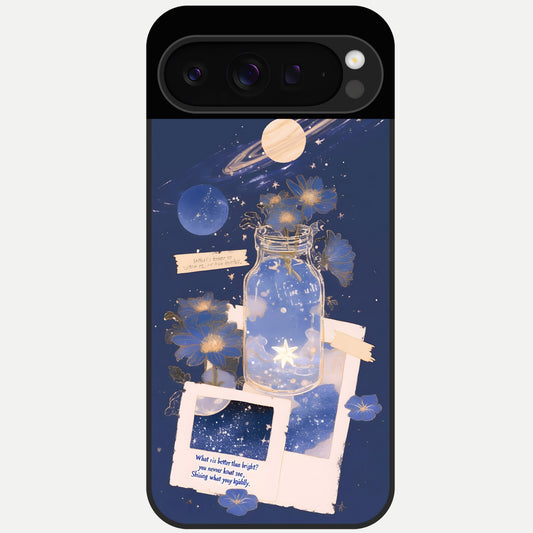  Starlit Cosmic Jar Glass Case For Google Pixel 9 Pro back cover – full design glossy printed glass finish