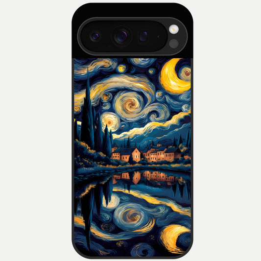  Starry Sky Serenity Glass Case For Google Pixel 9 Pro back cover – full design glossy printed glass finish