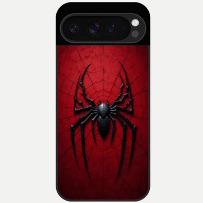  Superhero Web Emblem Glass Case For Google Pixel 9 Pro back cover – full design glossy printed glass finish