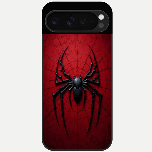  Superhero Web Emblem Glass Case For Google Pixel 9 Pro back cover – full design glossy printed glass finish