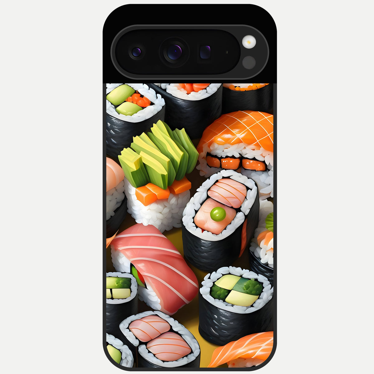  Sushi Food Pattern Glass Case For Google Pixel 9 Pro back cover – full design glossy printed glass finish