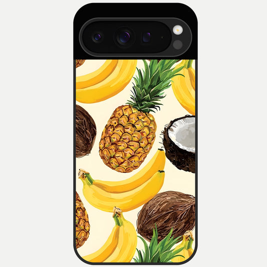  Tropical Fruit Mood Glass Case For Google Pixel 9 Pro back cover – full design glossy printed glass finish