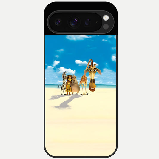  Tropical Fun Squad Glass Case For Google Pixel 9 Pro back cover – full design glossy printed glass finish
