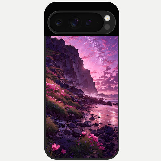  Twilight Blossom Coast Glass Case For Google Pixel 9 Pro back cover – full design glossy printed glass finish