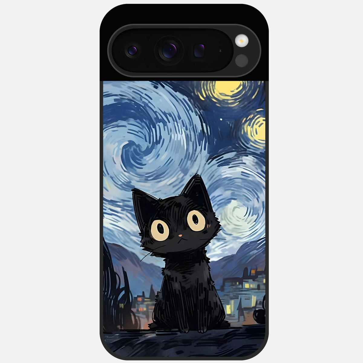  Van Gogh Cat Glass Case For Google Pixel 9 Pro back cover – full design glossy printed glass finish