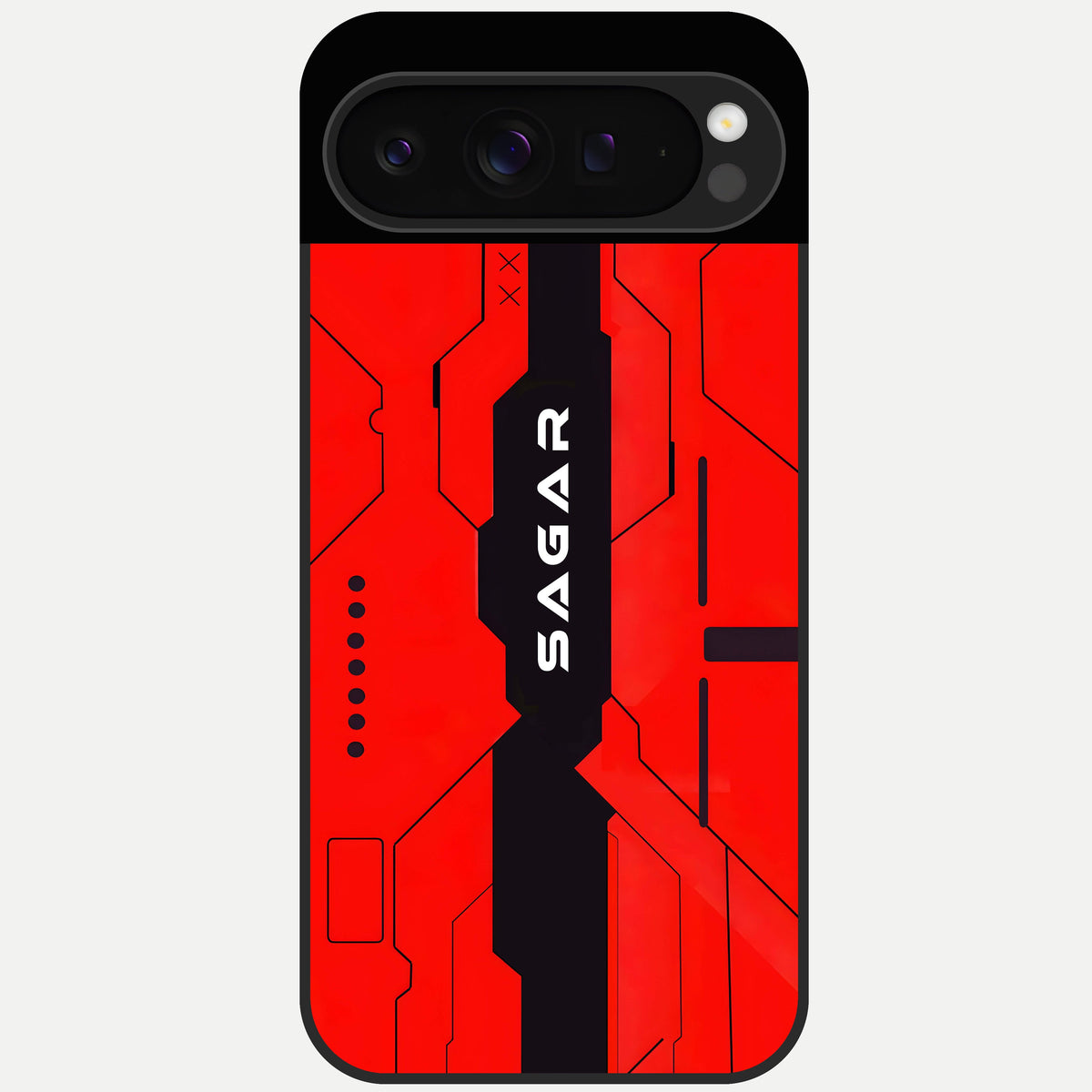  Voltage Rise CYBERPUNK Custom Name Glass Case For Google Pixel 9 Pro back cover – personalized glossy printed glass finish