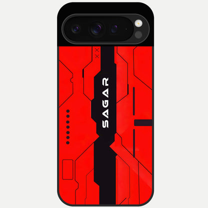  Voltage Rise CYBERPUNK Custom Name Glass Case For Google Pixel 9 Pro back cover – personalized glossy printed glass finish