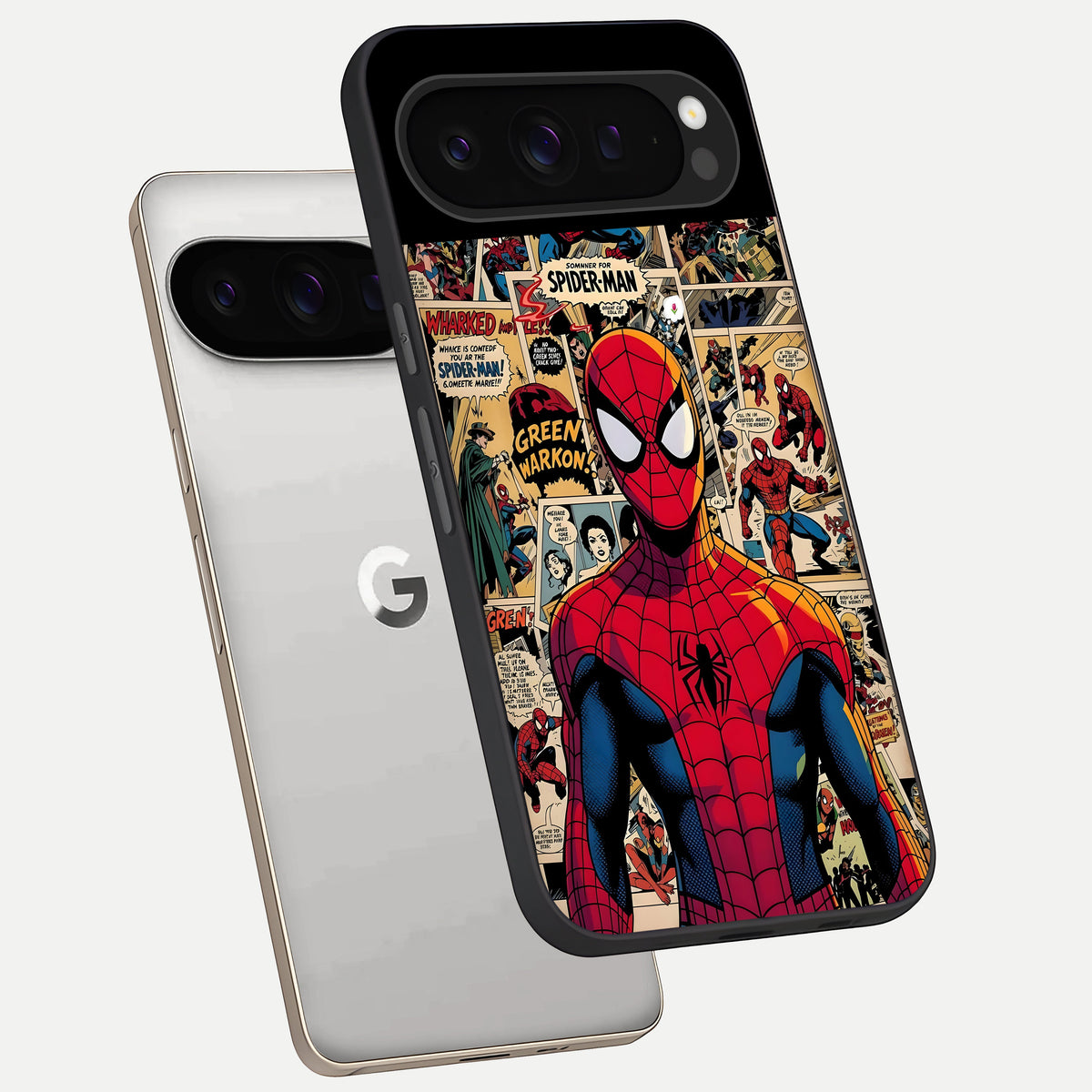  Aesthetic Spider phone case For Google Pixel 9 Pro showing premium glass back cover with detailed artwork