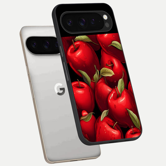  Apple Pattern phone case For Google Pixel 9 Pro showing premium glass back cover with detailed artwork
