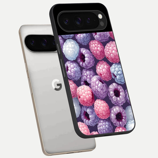  Berry Candy Pop phone case For Google Pixel 9 Pro showing premium glass back cover with detailed artwork