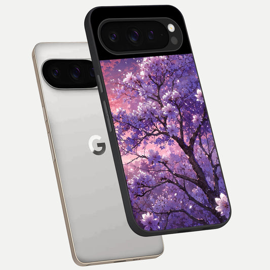  Blossom Tree phone case For Google Pixel 9 Pro showing premium glass back cover with detailed artwork