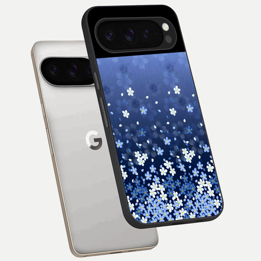  Blue Starry phone case For Google Pixel 9 Pro showing premium glass back cover with detailed artwork
