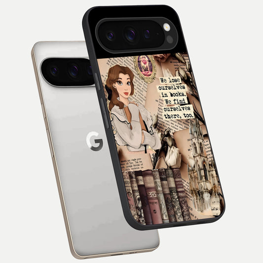  Bookish Dream World phone case For Google Pixel 9 Pro showing premium glass back cover with detailed artwork