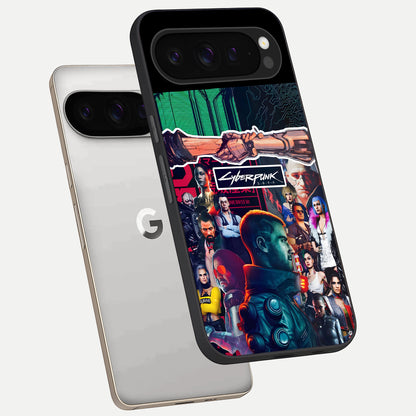  CYBERPUNK Legacy phone case For Google Pixel 9 Pro showing premium glass back cover with detailed artwork