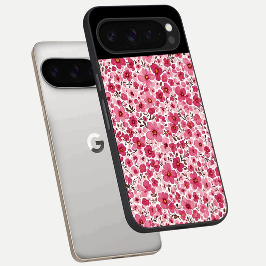  Cherry Blossom Charm phone case For Google Pixel 9 Pro showing premium glass back cover with detailed artwork