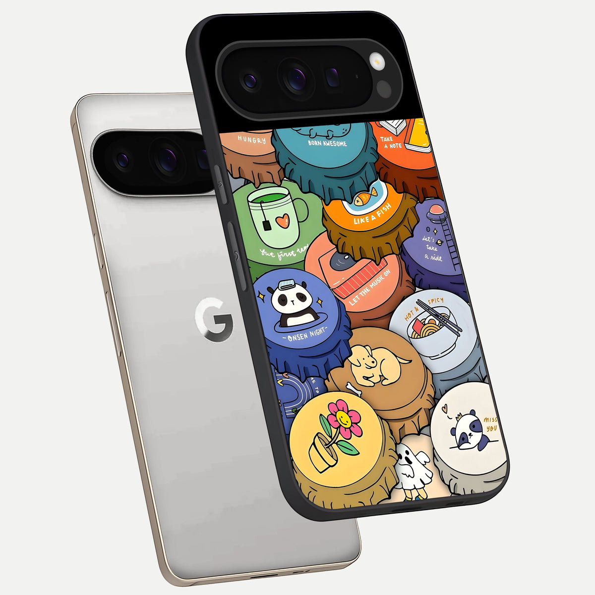  Coins Patterns phone case For Google Pixel 9 Pro showing premium glass back cover with detailed artwork
