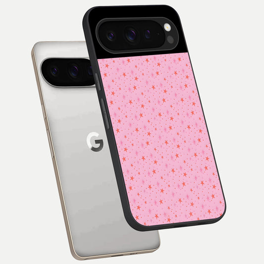  Cosmic Pink Sparkle phone case For Google Pixel 9 Pro showing premium glass back cover with detailed artwork