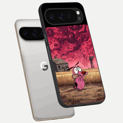  Courage Under Sky phone case For Google Pixel 9 Pro showing premium glass back cover with detailed artwork